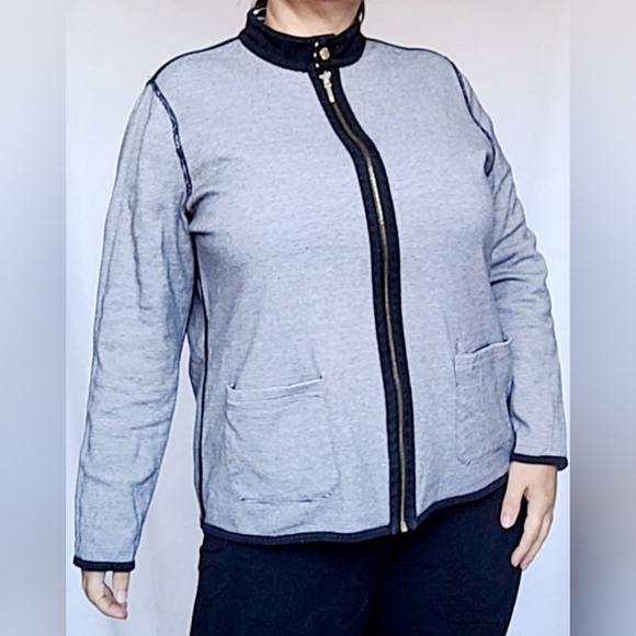 LAUREN Ralph Lauren Women's Two Faced Reversible Striped Jacket Cotton 2X - Picture 10 of 16